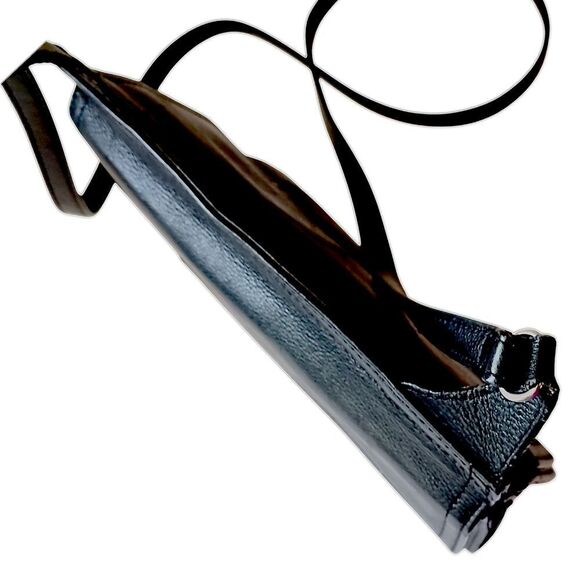 Vtg Fossil Crossbody Pebbled Leather Black Purse Bag Academia Preppy Hippie - Picture 7 of 16